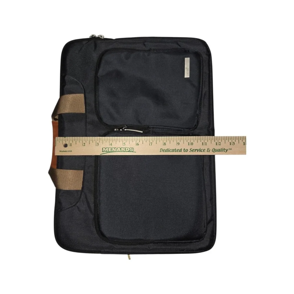 Lacdo Laptop Briefcase Mens OS Black Messenger Bag Padded Multi-Pocket Business